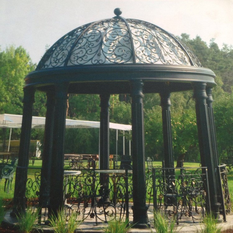 宿迁厂家直销铁艺穹顶欧式凉亭大型户外拱形鸟笼造型景观亭