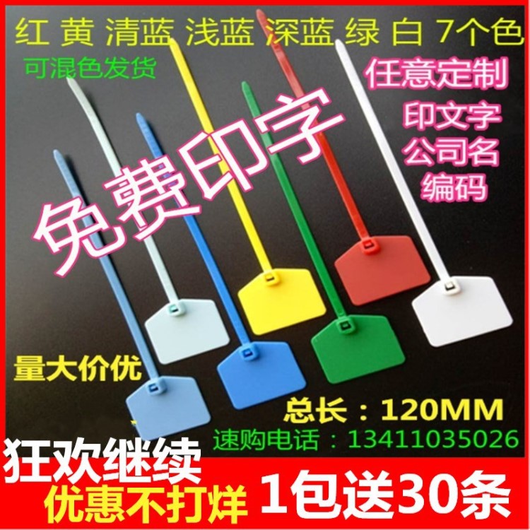 尼龙标签封条电线标识标记理线标牌扎带塑料网线铅封吊牌锁扣