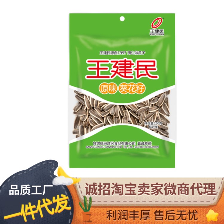 甘肅特產(chǎn)建民原味瓜子批發(fā) 160g精品小袋包裝休閑零食堅(jiān)果炒貨