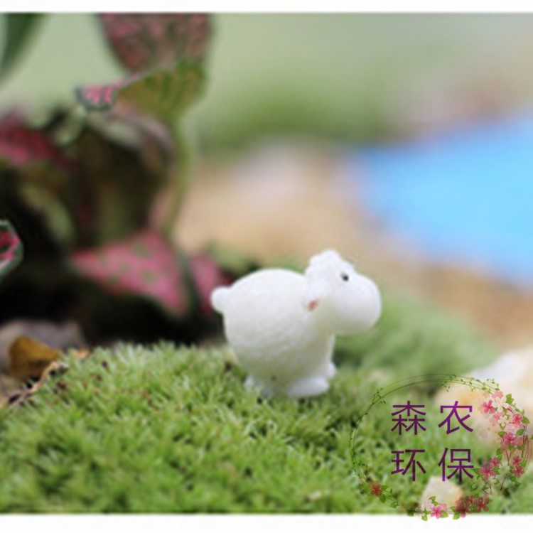 多肉盆景擺件樹脂立體動物仿真奶油山羊苔蘚微景觀 2*1.4cm