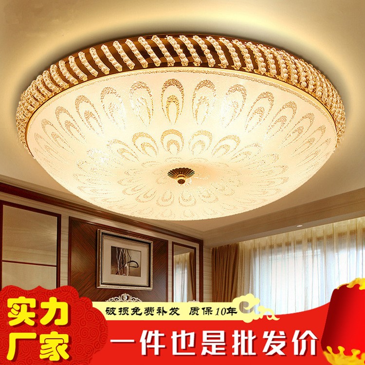LED吸頂燈歐式圓形水晶燈臥室燈仿古過道陽臺(tái)燈玄關(guān)燈具廠家批發(fā)