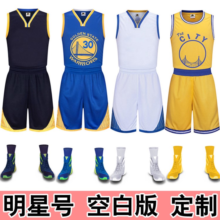 勇士球衣庫里球服 籃球服套裝男定制 空白版球員版明星號curry 30