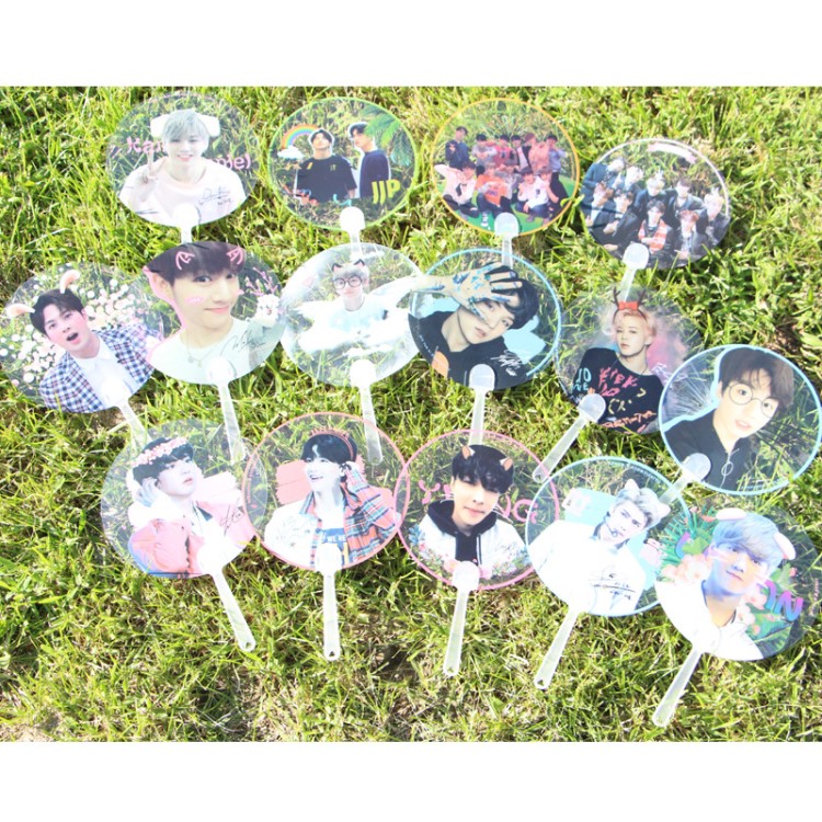 EXO BTS GOT7 NCT WANNAONE 可愛透明扇子 透扇 便攜迷你手持扇