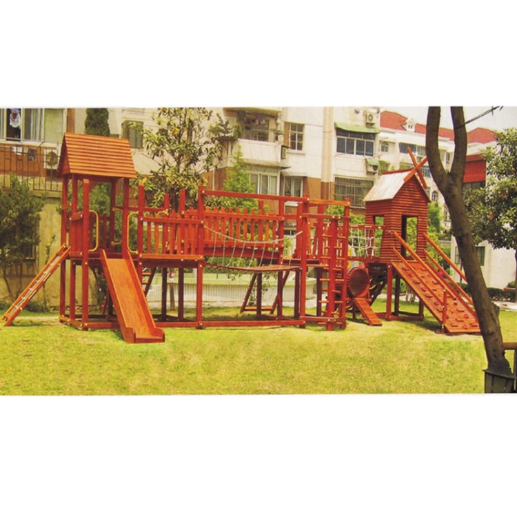 兒童室外木制滑梯攀爬架組合 大型戶外幼兒園木質(zhì)小博士滑梯