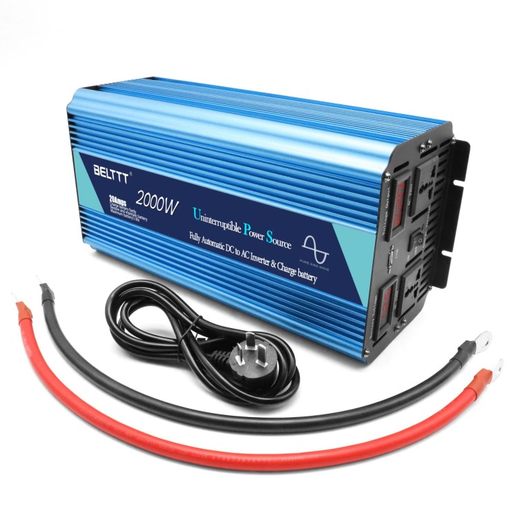 房車改裝逆變器 12V轉230V2000W正弦波UPS逆變器 市電互補電源