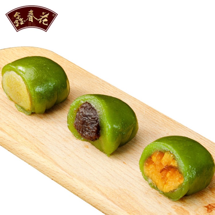 鑫春花 咸蛋黃肉松青團子 上海傳統小吃清明果240g 艾草青團批發