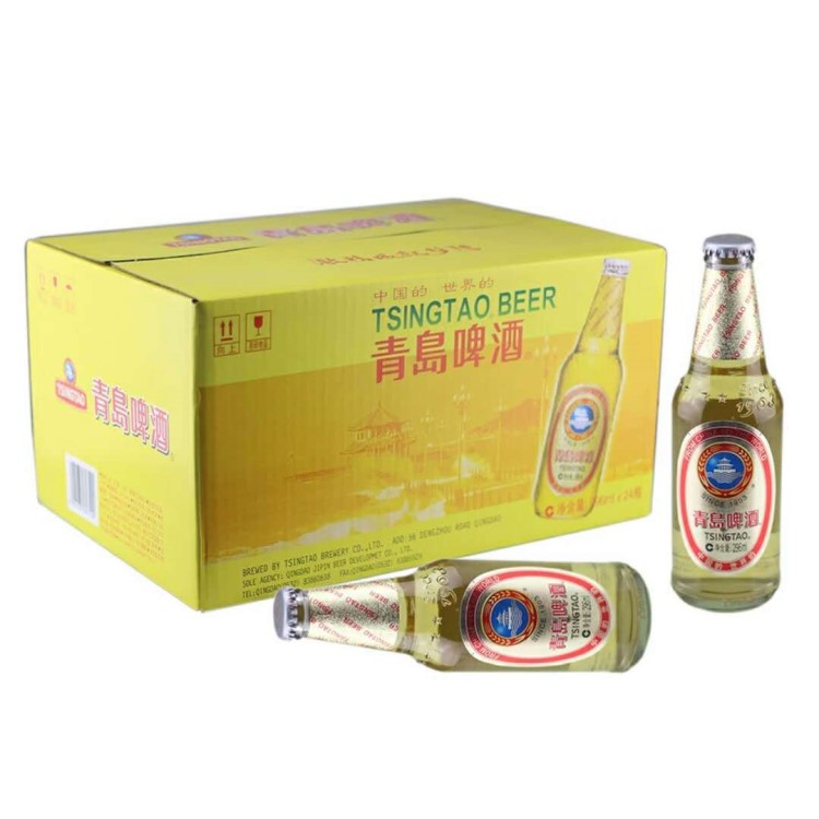 青岛啤酒小白金啤酒296ml*24瓶青岛一厂登州路56号青岛特产