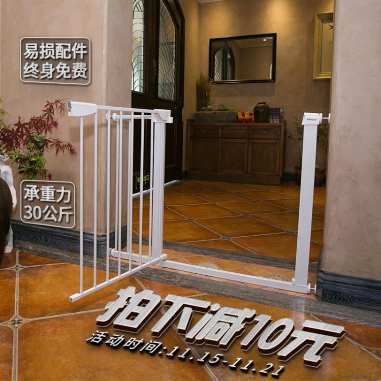 狗狗防護欄柵欄免打孔門門欄樓梯口圍欄防寵物隔離門室內欄桿
