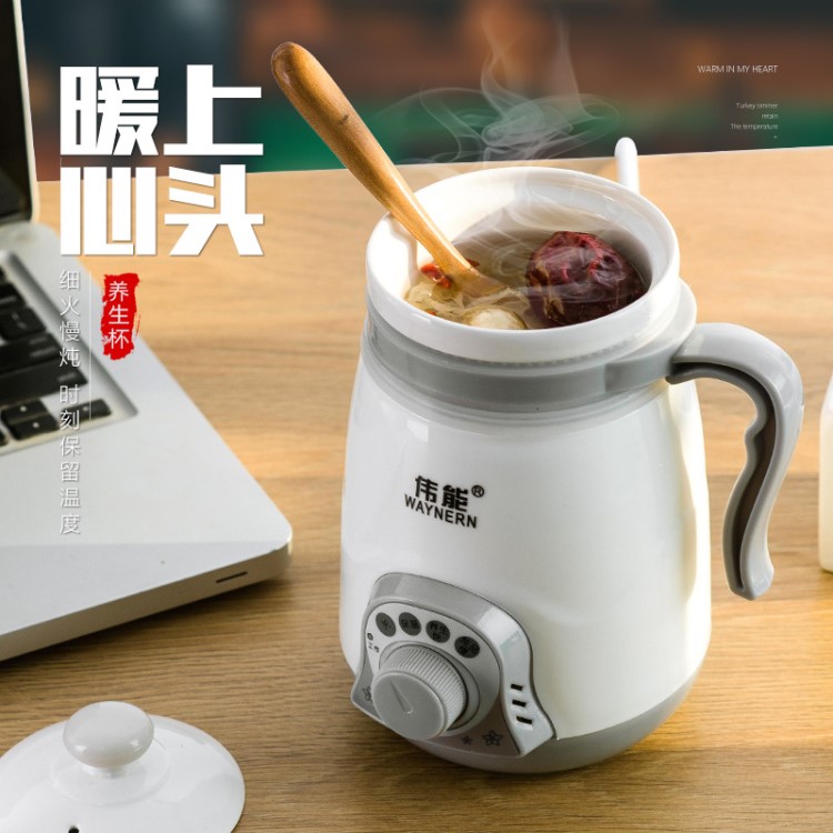 禮品 電熱養(yǎng)生杯陶瓷電燉杯迷你電燉鍋 電熱水杯煮粥杯