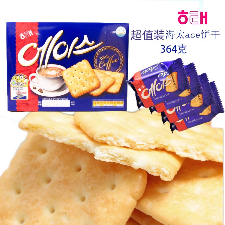 海太ACE奶酪咸味酥性蘇打餅干批發韓國食品休閑零食小包364g