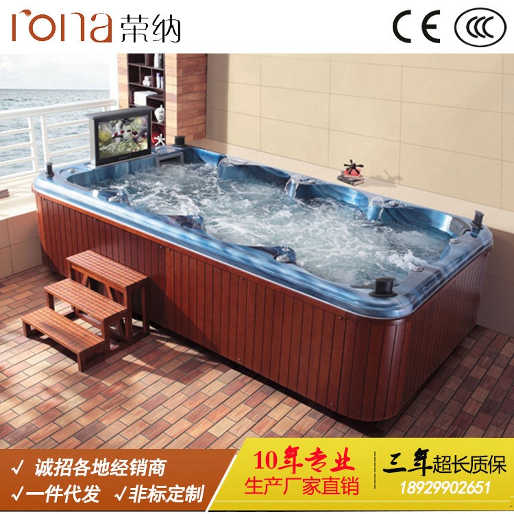 榮納衛浴 多人用豪華SPA沖浪浴缸 室外大型按摩浴缸 戶外大池廠家