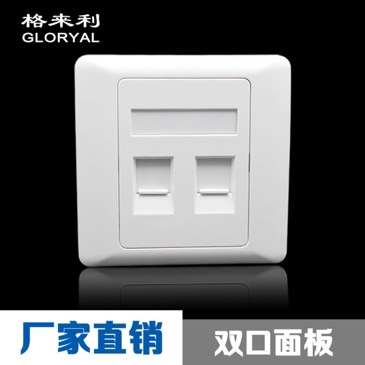 AMP面板 安普款86型雙口信息面板 RJ45雙口網(wǎng)絡(luò)面板 產(chǎn)品