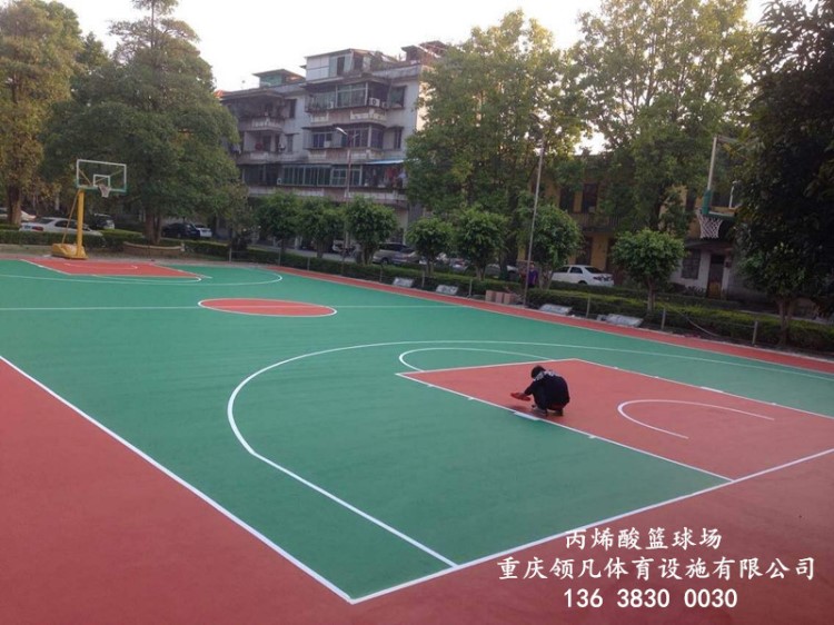 丙烯酸球場/pu球場/epdm塑膠球場翻新 籃球場地膠鋪裝