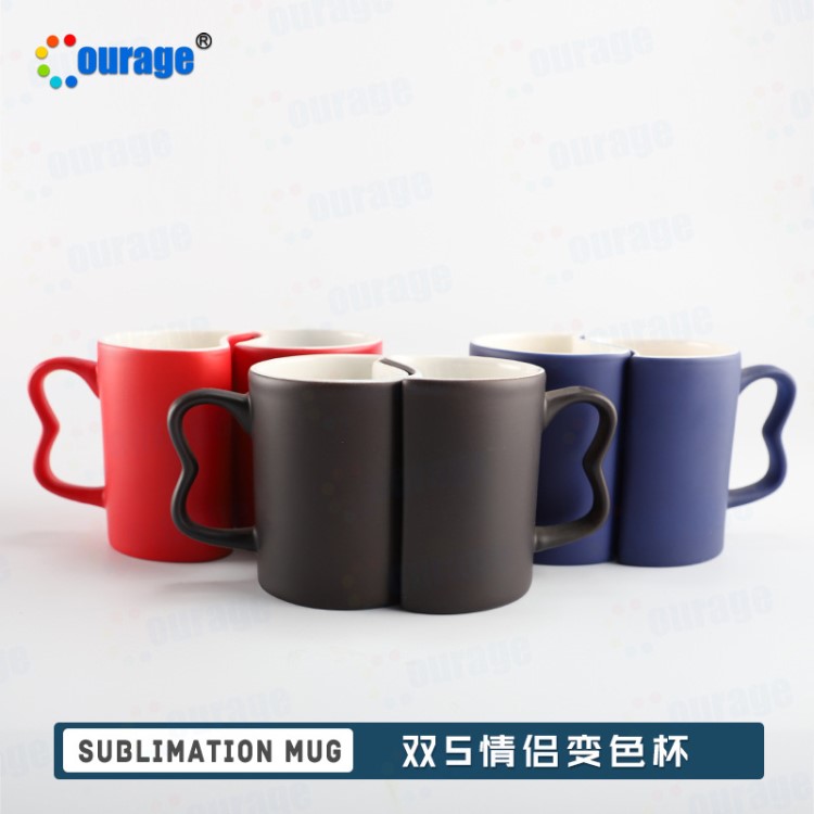 熱轉印雙S情侶變色杯變色杯,日用百貨杯子批發 廣告禮品定制