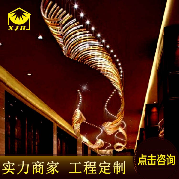 玻璃管酒店工程燈電梯走廊藝術(shù)燈定制個性吊燈LED燈具別墅樓梯燈