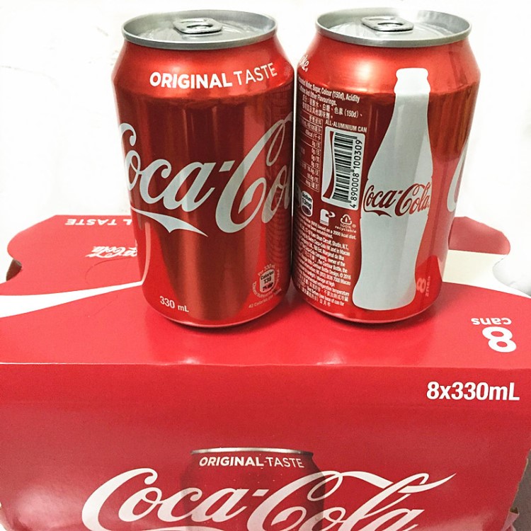 香港太古零度可口可樂汽水 330ml*24罐/箱 易拉罐現貨