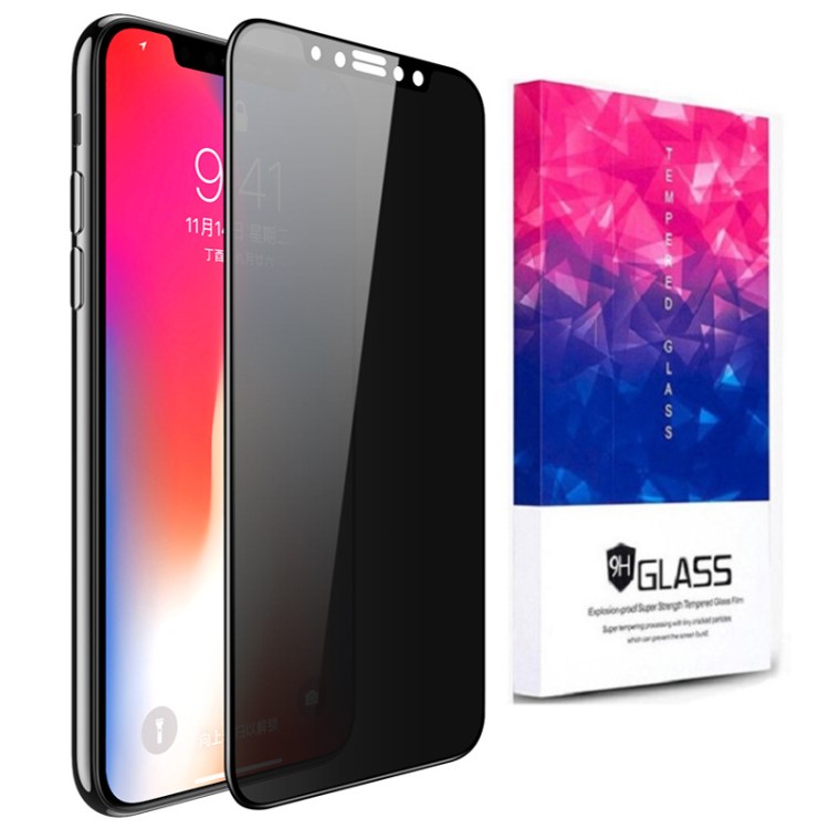 適用iphone xs max二強全屏防窺鋼化膜 xr高透private 防窺手機膜