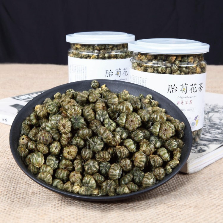 菊花茶野生胎菊花包裝罐100g桐鄉(xiāng)特級(jí)胎菊米茶500g散裝養(yǎng)生帝