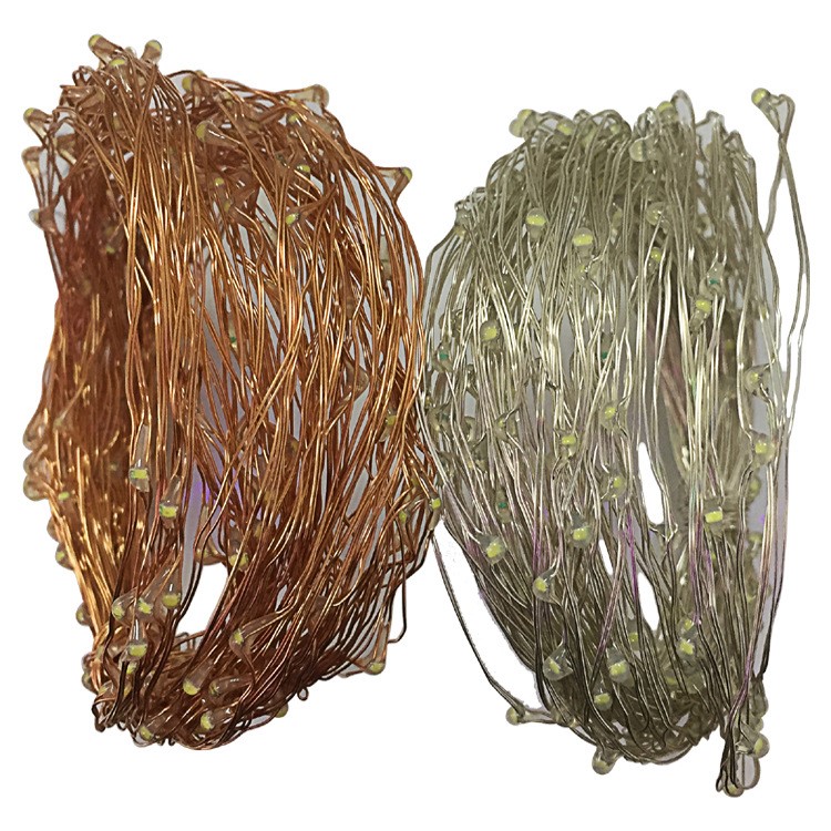 廠家直銷led銅線燈串裸燈銅絲燈銀絲發光燈10米圣誕節日裝飾彩燈