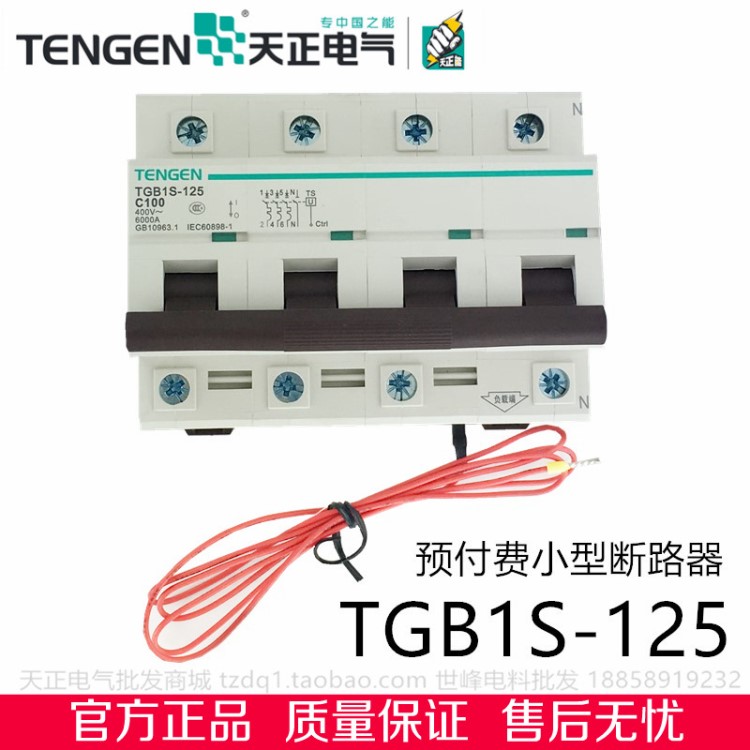 天正 TGB1S-125 C100 13P+N 63A預付費斷路器 電卡表欠費跳閘開關