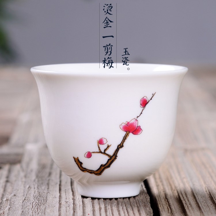 廠家直銷旅游紀(jì)念品 景區(qū) 熱賣陶瓷品茗杯白瓷青花茶杯1-5元酒杯