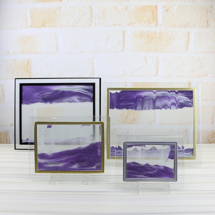 3D透明動景玻璃流沙畫 動態藝術工藝沙漏微景觀擺件工藝品 創意