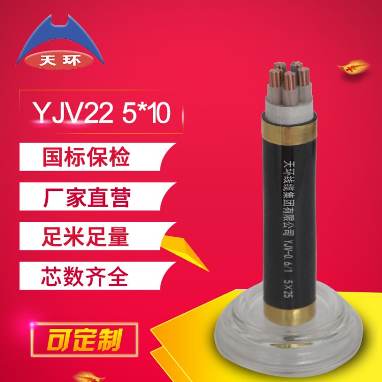 定做 低壓交聯(lián)電纜 YJV22 5*10平方電力電纜 電線電纜生產(chǎn)廠家