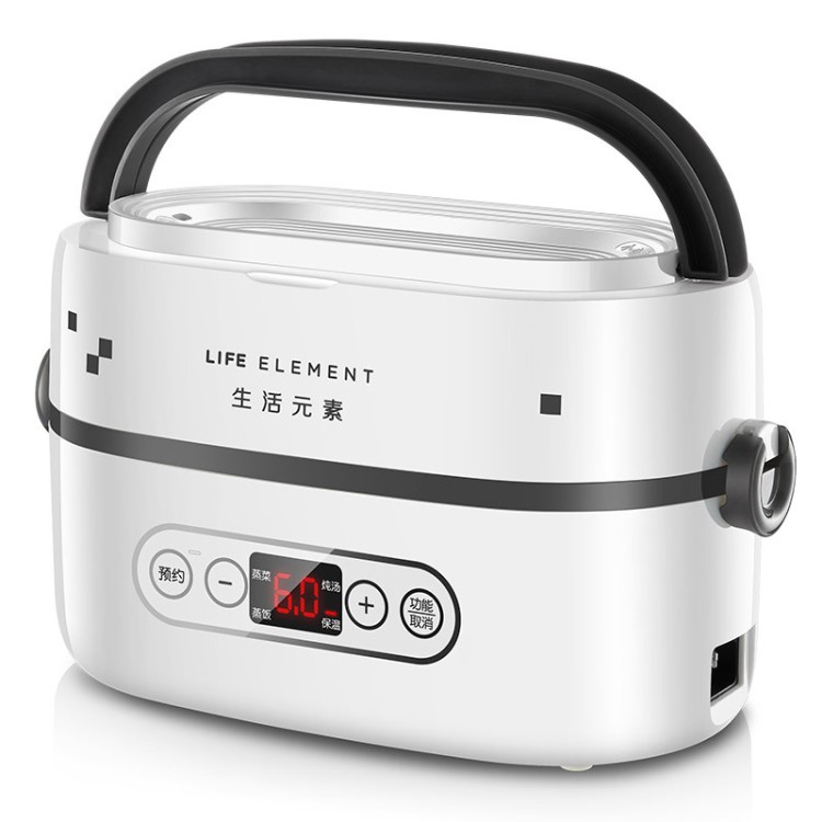 生活元素電熱飯盒可插電保溫加熱神器蒸煮陶瓷迷你單身電飯煲1人2