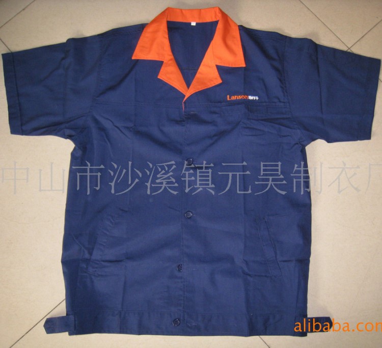 【中山沙溪廠家】批量定做夏季短袖廠服、車間工衣 汽修工作服