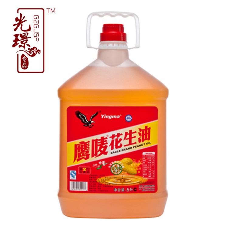 中山鷹嘜花生油5L升一級(jí)壓榨桶裝農(nóng)家自榨食用油特產(chǎn)廠家批發(fā)