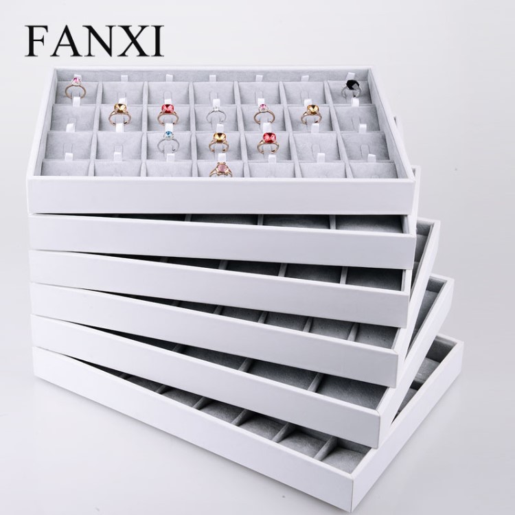 FANXI/凡西PU皮珠宝首饰看货盘欧式戒指项链手饰品收纳展示盒