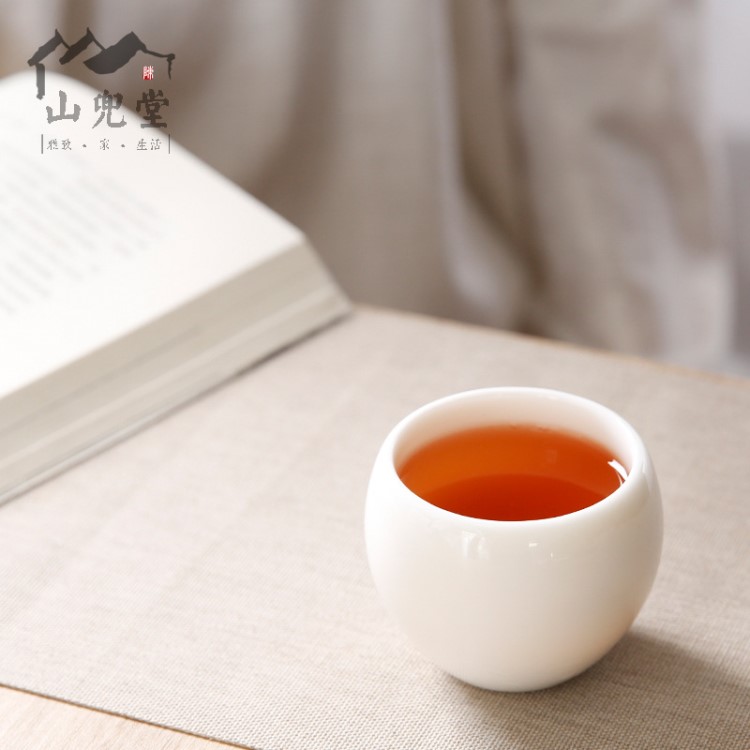 玉瓷主人杯德化白瓷功夫茶具茶杯手工茶盞LOGO禮品定制可鎏銀批發(fā)