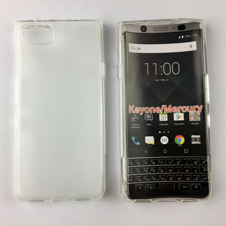 Keyone Mercury BB 黑莓手机保护套外壳透明软胶磨砂布丁素材清水