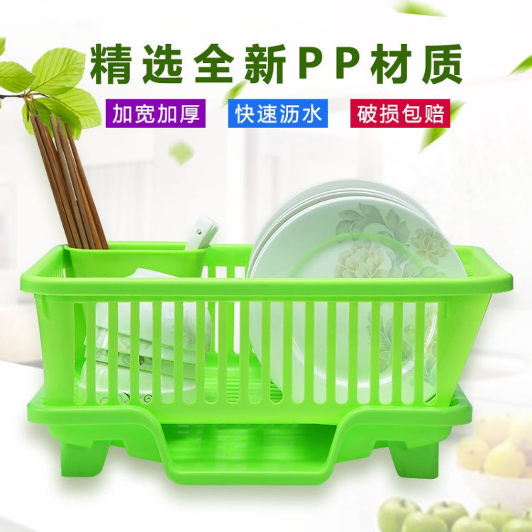 家用廚房瀝水晾碗架 多功能碗碟筷收納架 簡易餐具塑料滴水置碗架