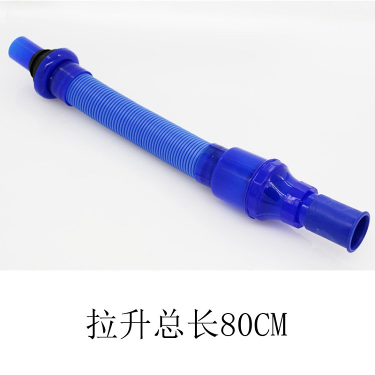 不銹鋼防臭翻板下水管 S彎管子安裝方便 藍色防臭鋼絲管 伸縮拉管