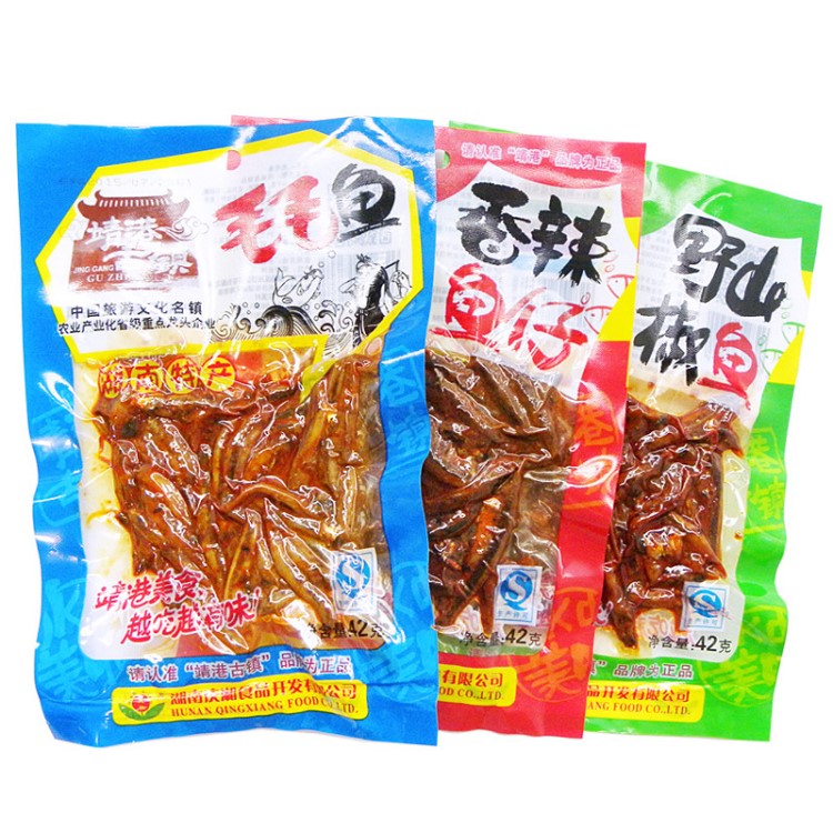 包郵 靖港古鎮(zhèn) 野山椒魚38g泡椒味 休閑食品 食品批發(fā) 肉類食品