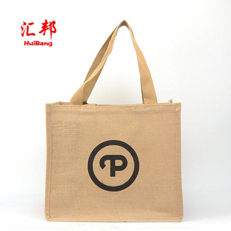批發(fā)購物廣告禮品包裝袋 彩色印字麻布袋 手提環(huán)保袋定做可印logo