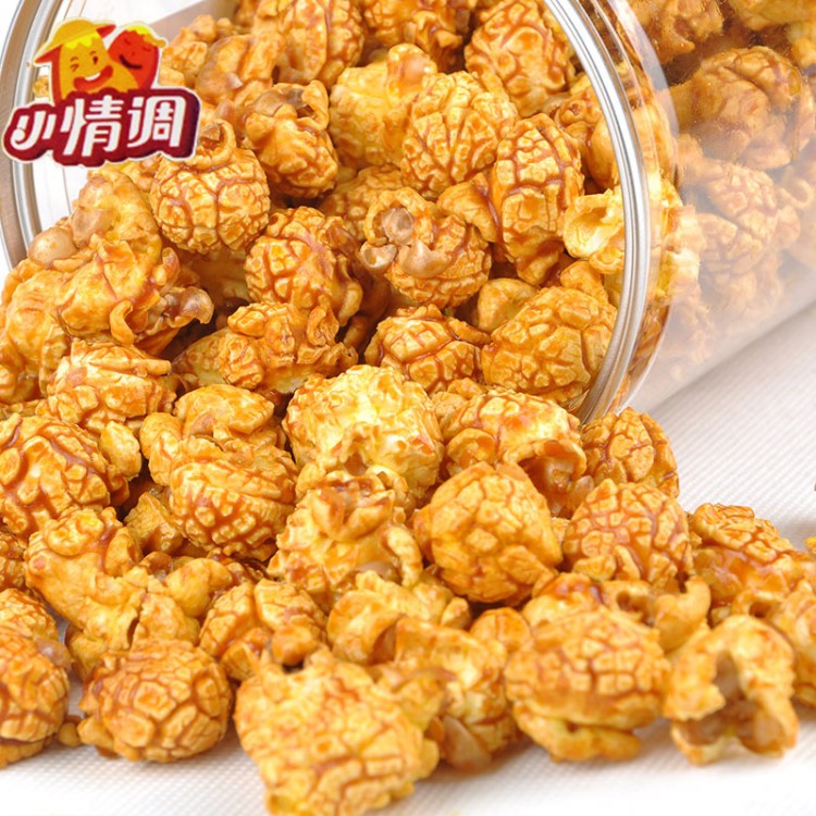 一箱4桶80g/桶球形電影院爆米花巧克力奶油芝士焦糖4種口味共320G