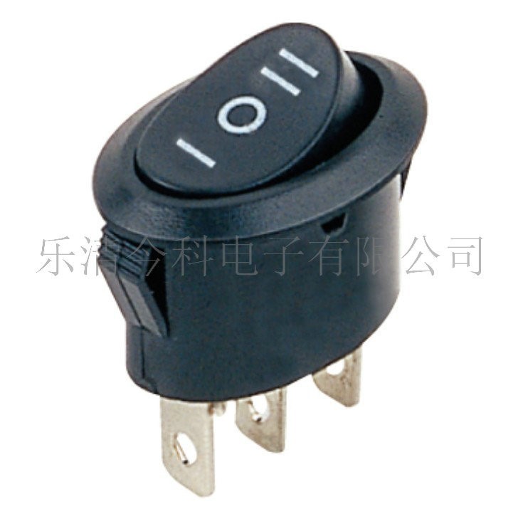 KCD1-101XW-T10103 3腳3檔黑色無燈翹板電源器具橢圓船型開關25*1