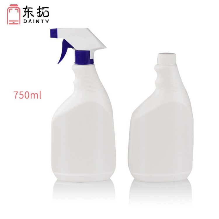 750ml塑料瓶噴壺噴霧瓶扁白色清洗劑清潔劑油污凈瓶廣東廣州廠家