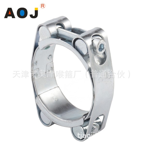 304全鋼雙頭強(qiáng)力卡箍，雙螺栓強(qiáng)力卡箍，不銹鋼卡箍，鐵鍍鋅喉箍