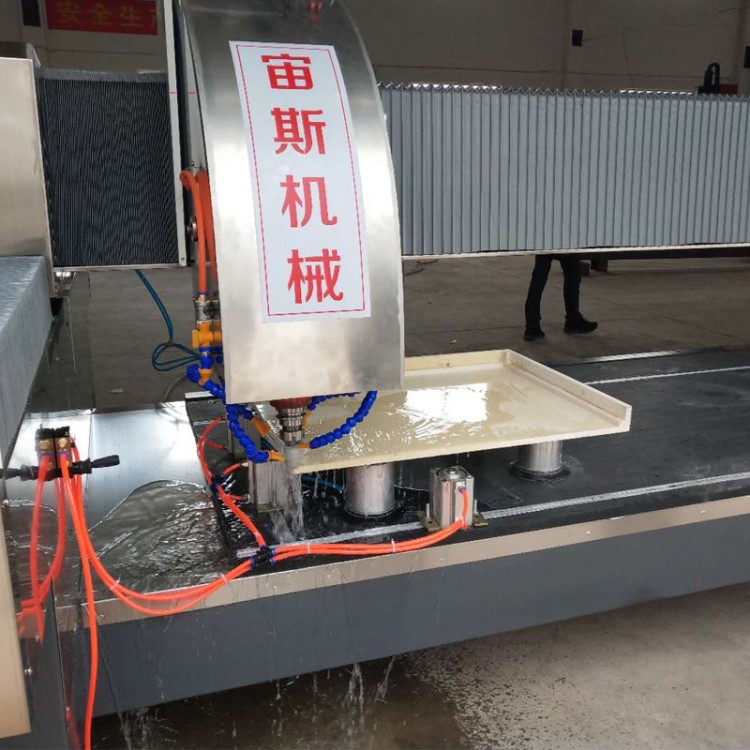 電動(dòng)工具石英石加工中心 后擋水圓底拋光 臺(tái)面直線 曲線磨邊