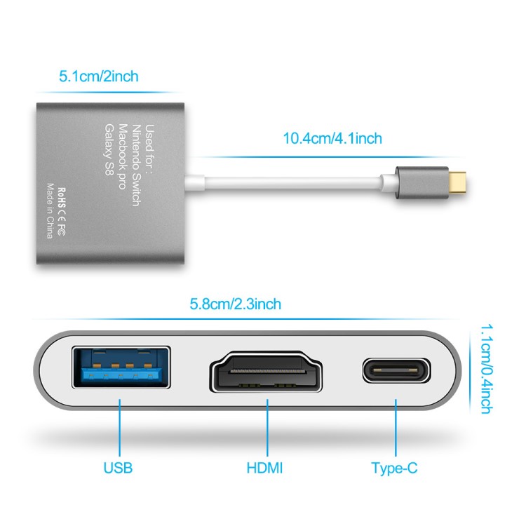 USB-C HDMI適配器支持Dex Station功能 C型USB轉(zhuǎn)HDMI轉(zhuǎn)換器集線器