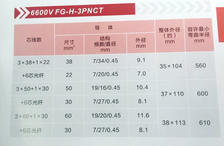 日本標(biāo)準(zhǔn)電纜 日本柔性電纜6600V FG-H-3PNCT