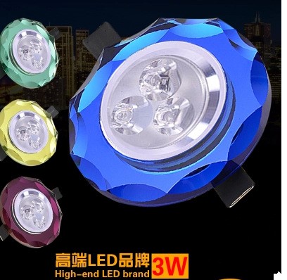 LED筒灯开孔8cm/7.5/6.5公分3w 2.5寸水晶灯过道灯玻璃天花灯