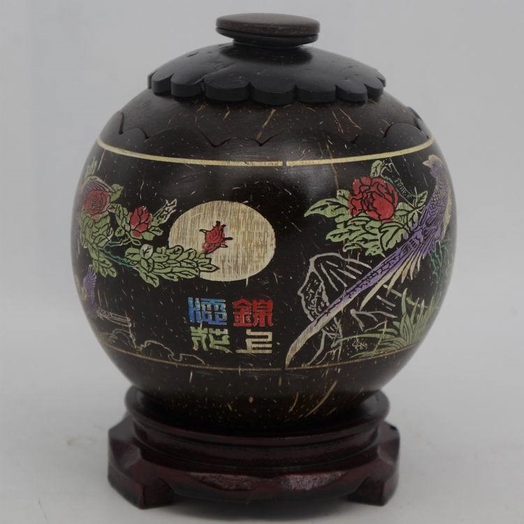 廠家批發(fā)海南特色椰雕儲物茶葉罐 必購工藝禮品 創(chuàng)意實(shí)用送禮佳品