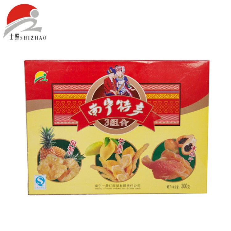 士照特產(chǎn)果干三組合 廣西特產(chǎn) 果干果脯 芒果木瓜鳳梨干300g/盒