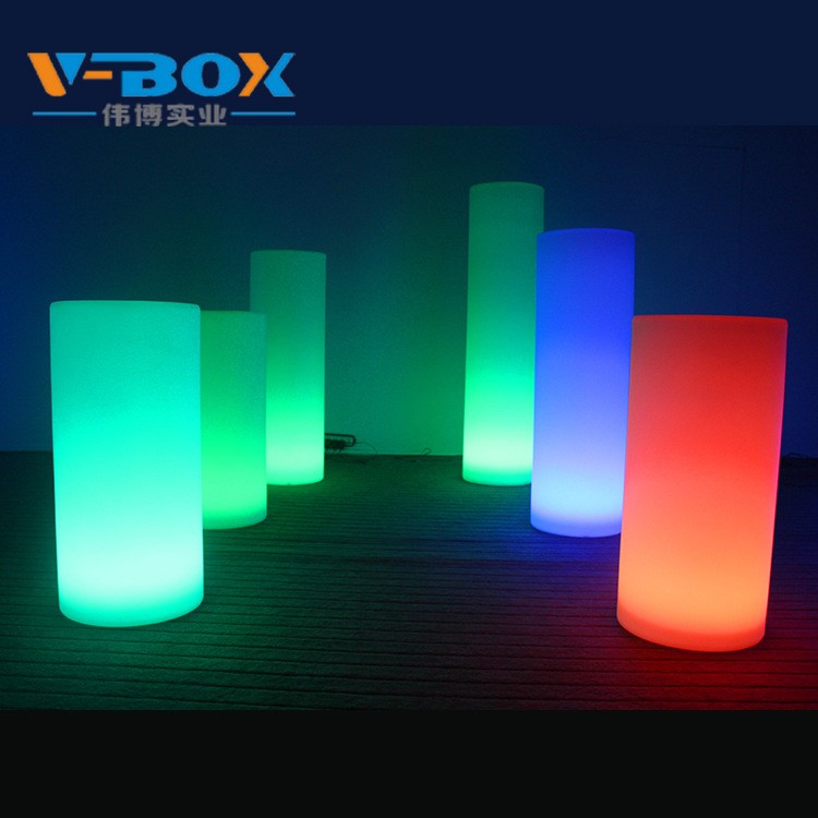 偉博LED發光家具 七彩遙控變色發光圓柱戶外庭院發光落地燈景觀燈