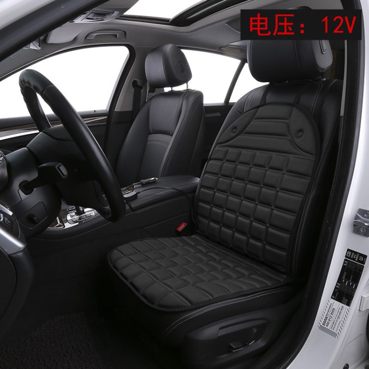 跨境貨源汽車加熱坐墊12V車用前排車載電熱座椅墊套坐墊加熱靠背
