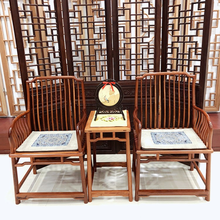 產(chǎn)地貨源白酸枝三件套 明式實木梳背椅 紅木家具仙作工藝創(chuàng)意款